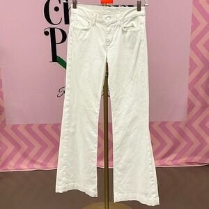 7 For All Mankind Women's Cream Flare Jeans